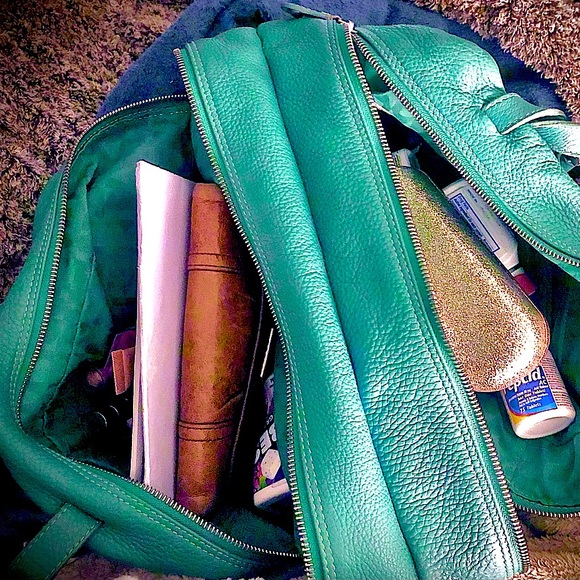 Furla Bags Rare Teal Turquoise Pebbled Leather Furla Shoulder Bag